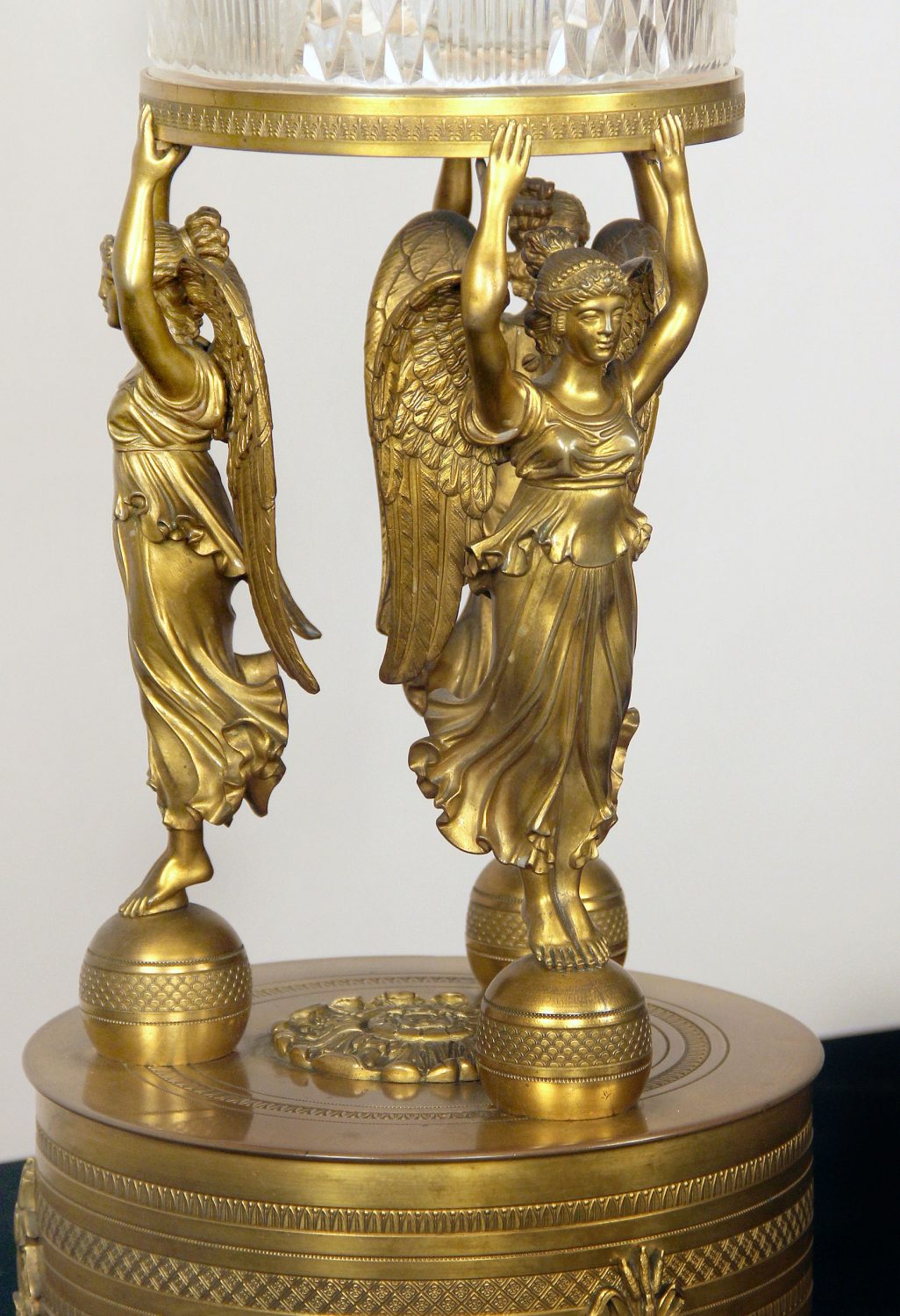A Wonderful Late 19th Century Gilt Bronze and Crystal Empire Style Centerpiece - Image 2