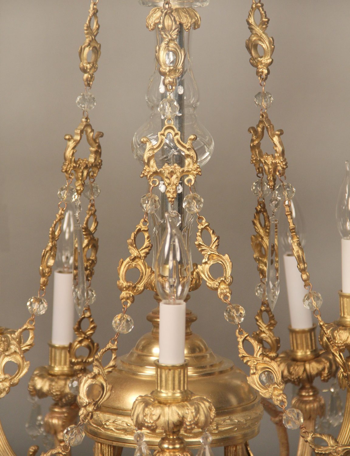 A Nice Late 19th Century Gilt Bronze and Crystal Nine Light Chandelier - Image 2