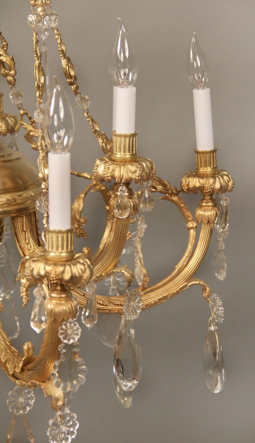 A Nice Late 19th Century Gilt Bronze and Crystal Nine Light Chandelier - Image 3