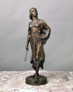 Late 19th Century Bronze Sculpture of a Female Warrior with Sword By Edouard Drouot