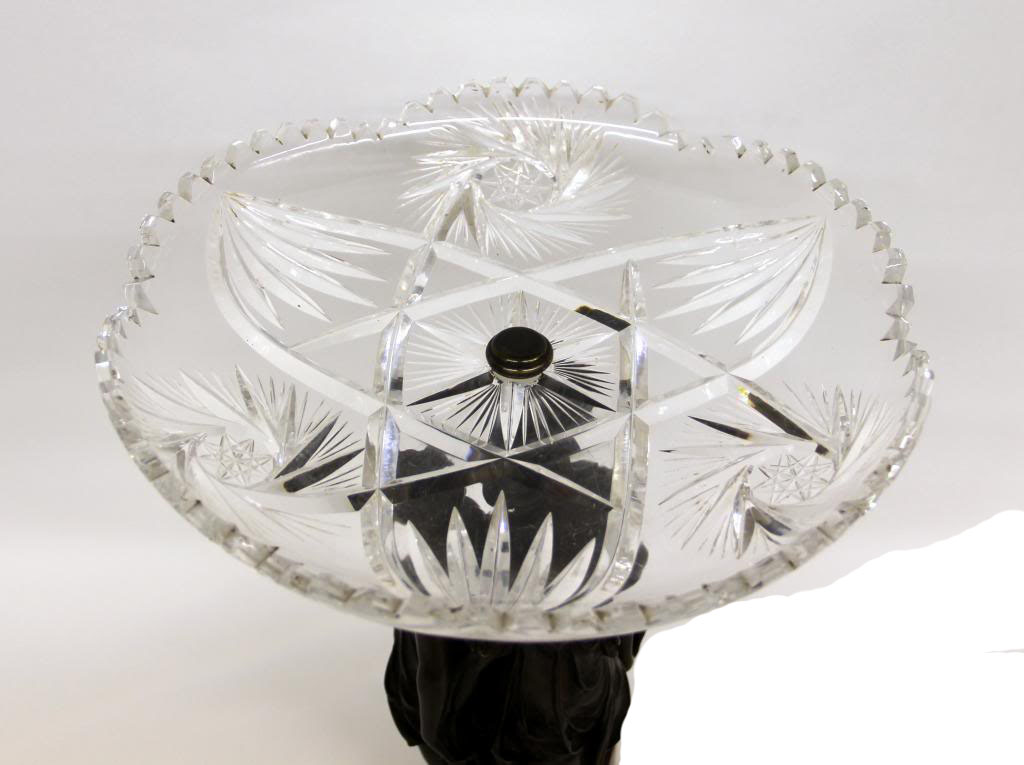A Late 19th Century Crystal and Patinated Bronze Sculptural Centerpiece By Thiebaut Freres - Image 5