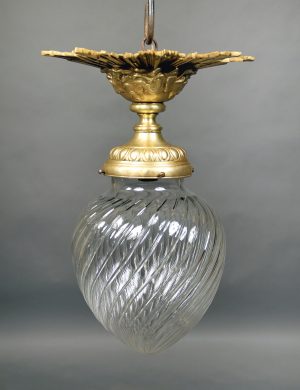 A Nice Early 20th Century Gilt Bronze and Glass Plafonnier