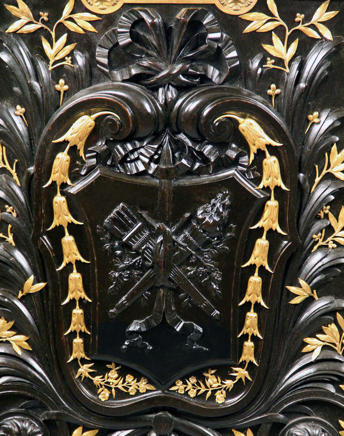 A Wonderful Late 19th Century Napoleon III Gilt Bronze Mounted Carved Ebonized Cabinet By Lanneau - Image 2