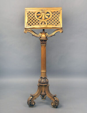 A Nice and Rare Late 19th Century Hand Carved Giltwood Music Stand