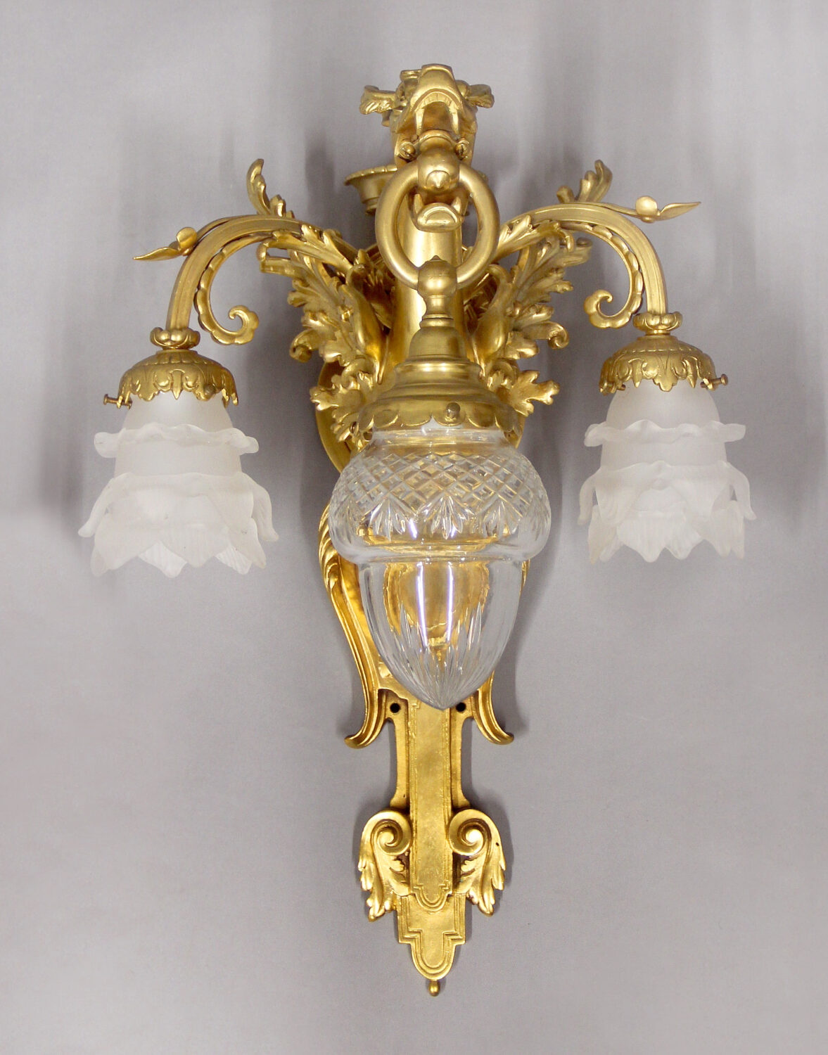 An Interesting Pair of Late 19th Century Gilt Bronze Three Light Dragon Sconces - Image 2