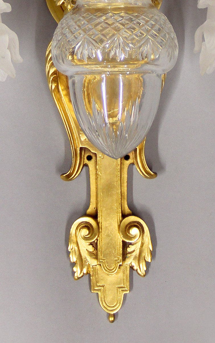 An Interesting Pair of Late 19th Century Gilt Bronze Three Light Dragon Sconces - Image 6