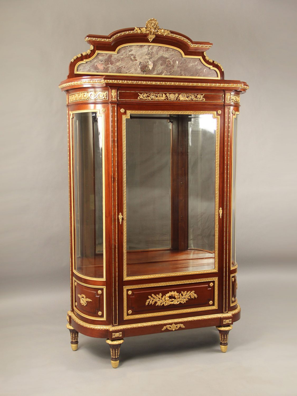 A Special and Great Quality Late 19th Century Louis XVI Style Gilt Bronze Mounted Vitrine
