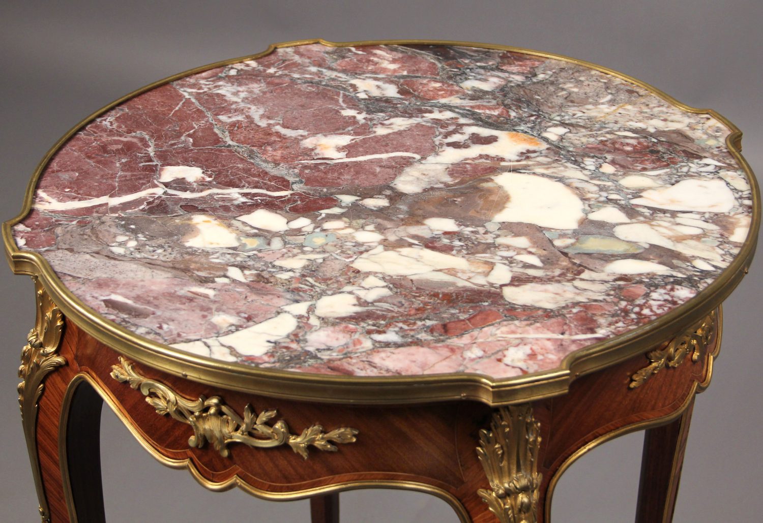 A Late 19th Century Louis XV Style Gilt Bronze Mounted Marble Top Lamp Table - Image 4