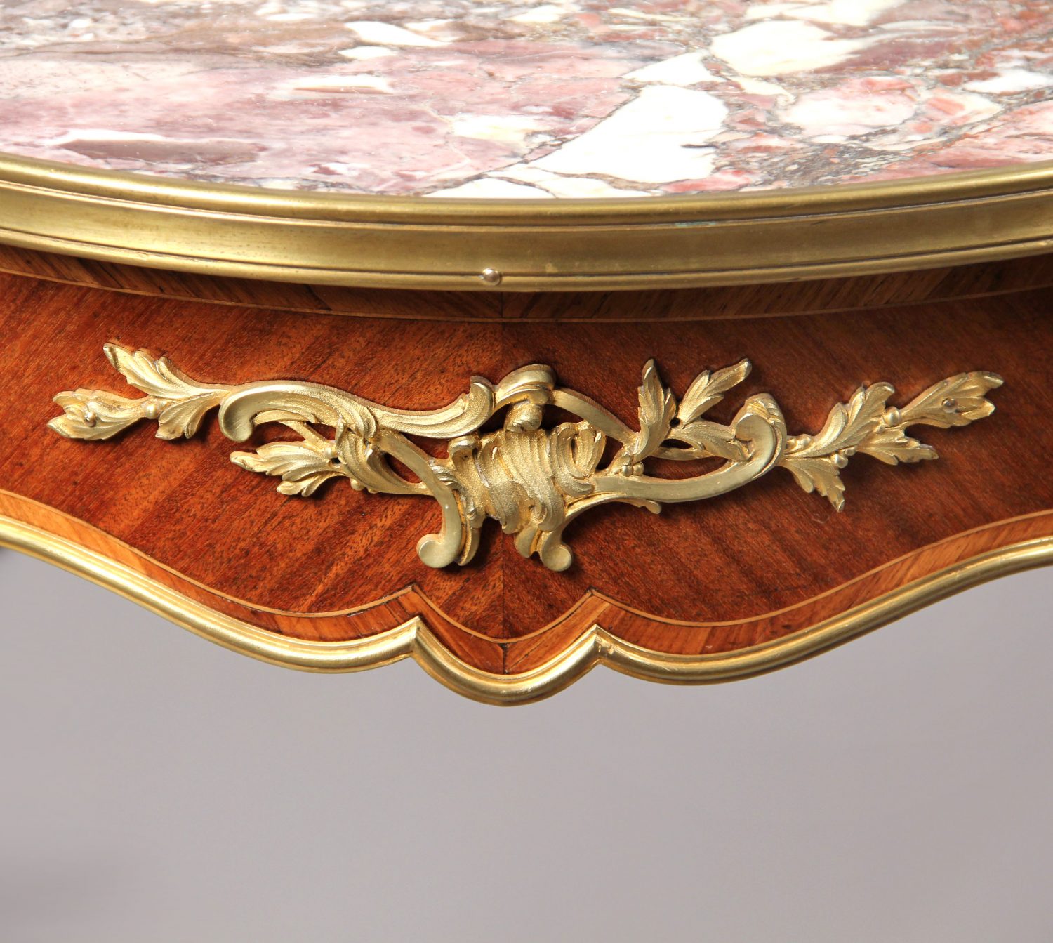 A Late 19th Century Louis XV Style Gilt Bronze Mounted Marble Top Lamp Table - Image 3
