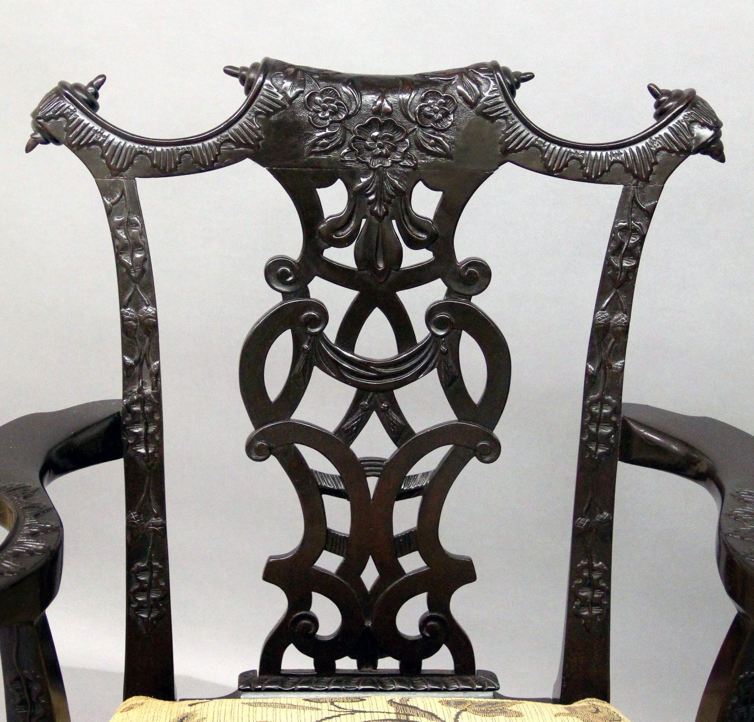 A Fine Set of Ten Late 19th Century Chippendale Style Dining Chairs - Image 5