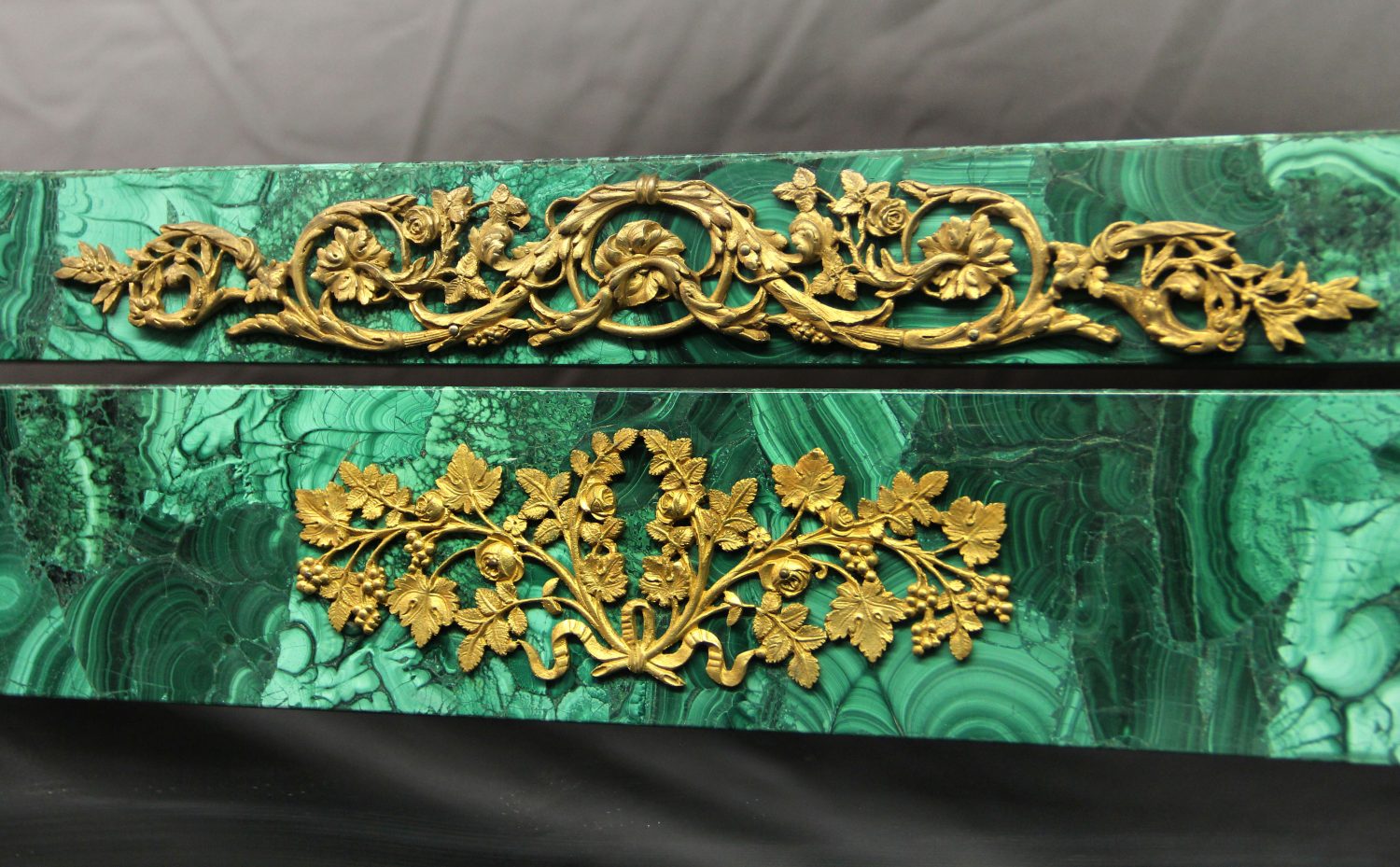 A Beautiful Late 19th Century Gilt Bronze Mounted Napoleon III Malachite Dressing Mirror - Image 3