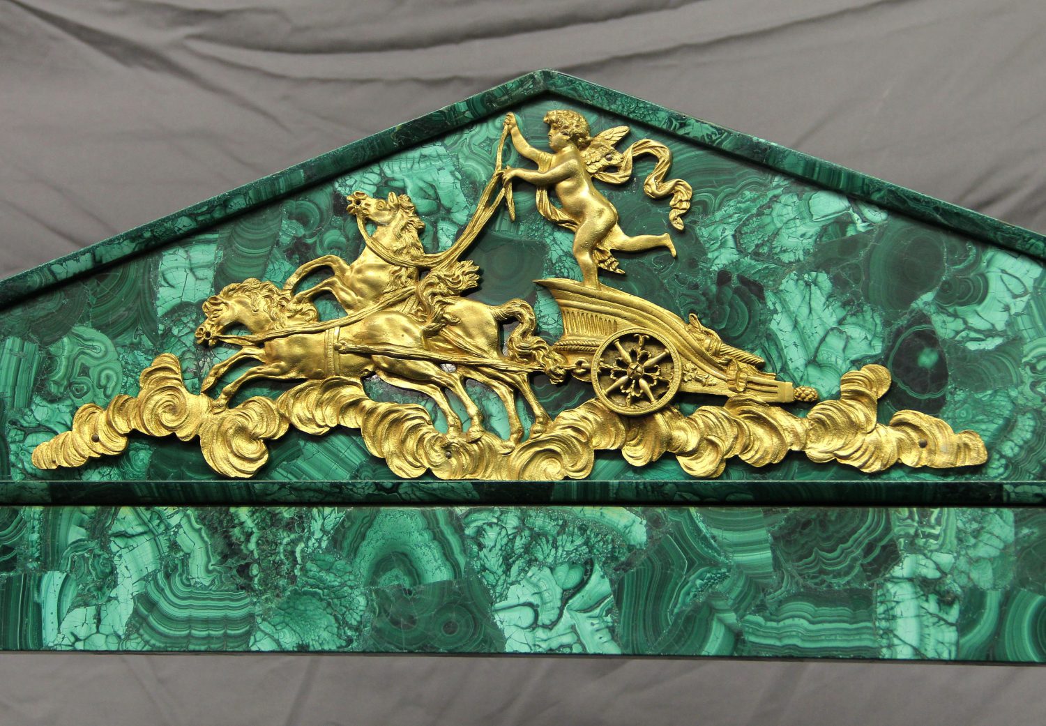 A Beautiful Late 19th Century Gilt Bronze Mounted Napoleon III Malachite Dressing Mirror - Image 2