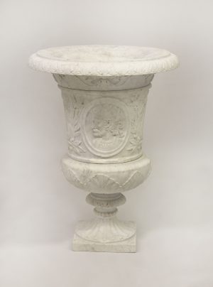 A Very Fine Early 20th Century Hand Carved Carrera Marble Urn