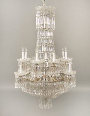 An Exceptional Early 19th Century Gilt Bronze and Waterford Crystal Eighteen Light Chandelier