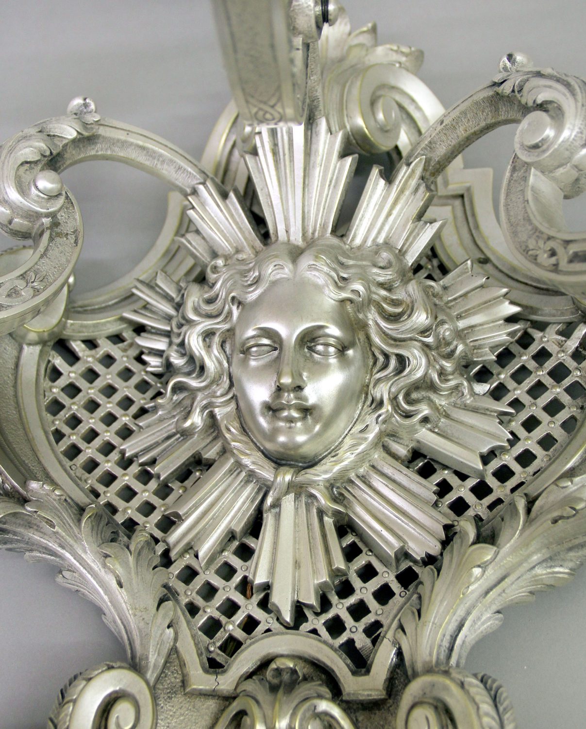 A Very Fine Pair of Late 19th Century Silvered Bronze Three Light Sconces - Image 3