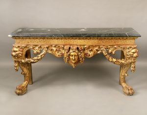 A Nicely Carved Late 19th Century Giltwood English Console