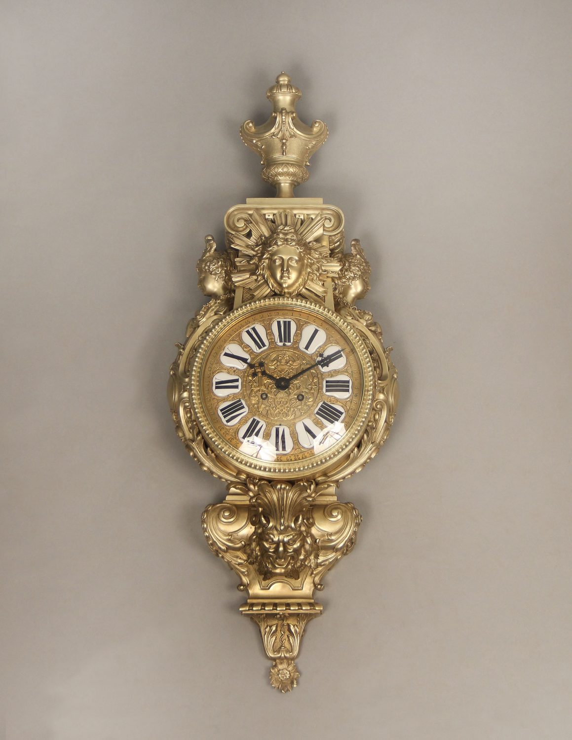 A Beautiful and Great Quality Late 19th Century Gilt Bronze Cartel Clock