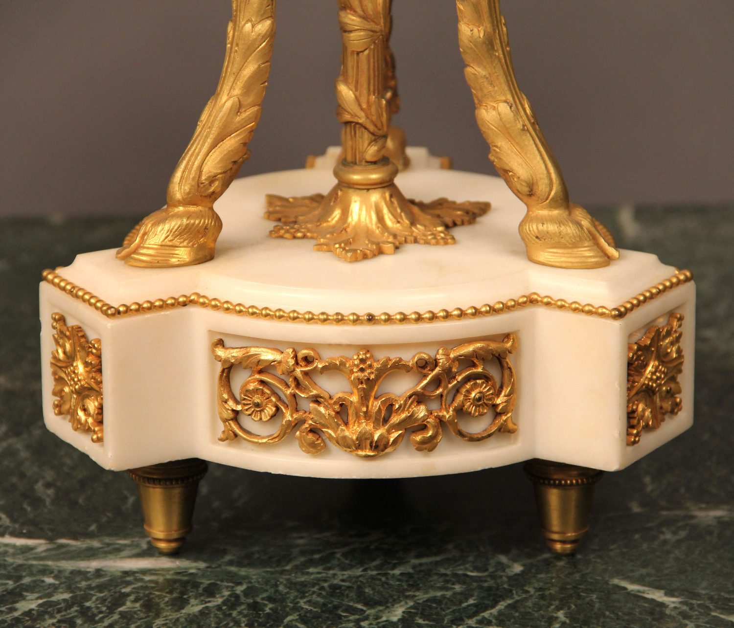 Pair of Late 19th Century Gilt Bronze and White Marble Five Light Candelabra - Image 4