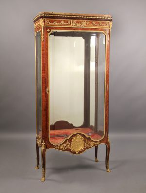 A Lovely Late 19th Century Louis XV Style Gilt Bronze Mounted Kingwood Vitrine By François Linke