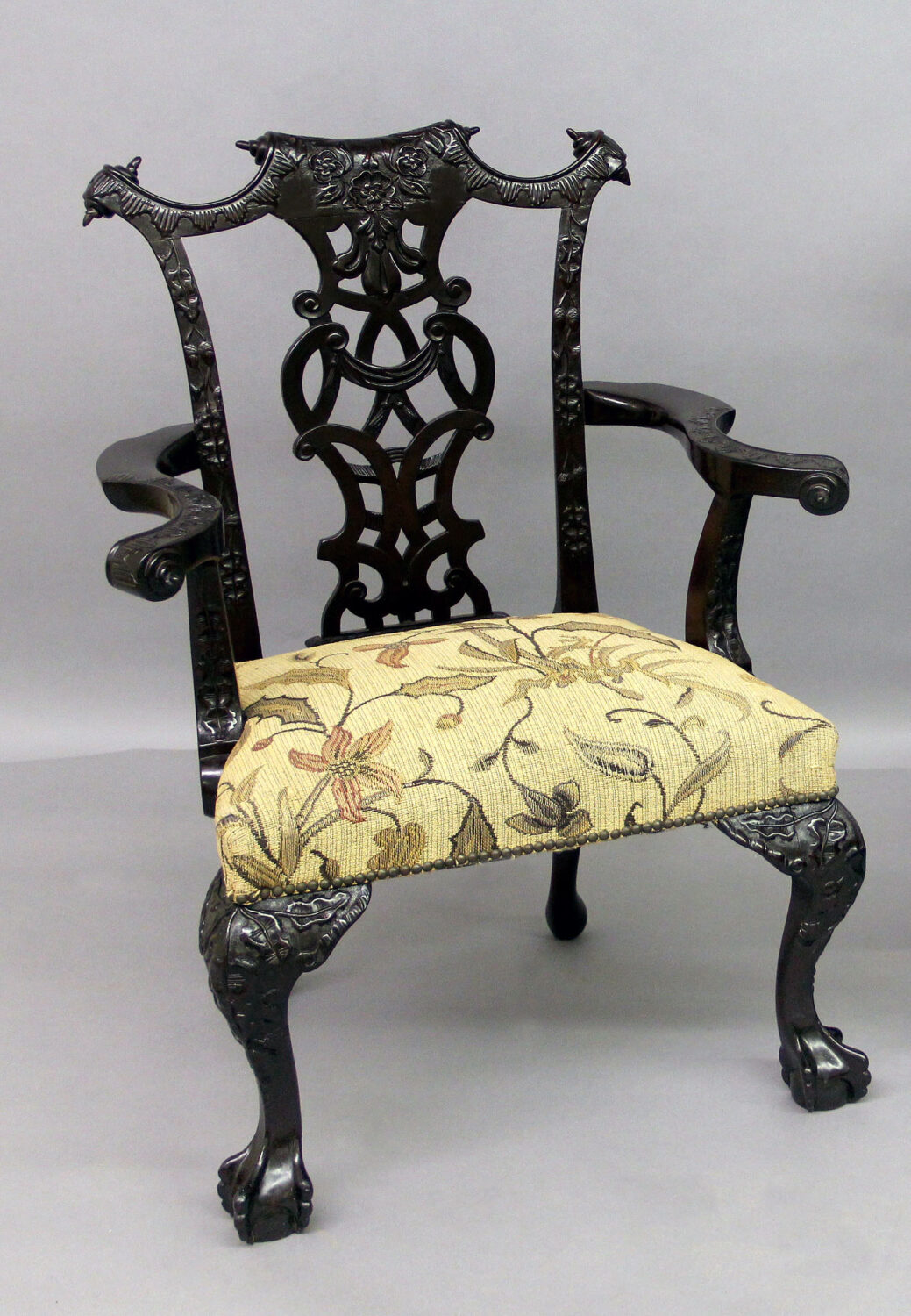 A Fine Set of Ten Late 19th Century Chippendale Style Dining Chairs - Image 3