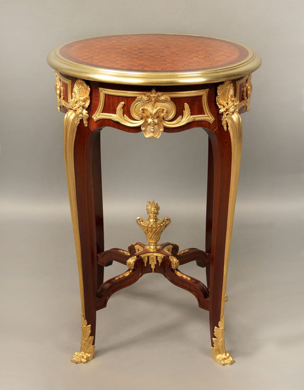 A Superb Late 19th Century Gilt Bronze Mounted Louis XV Style Parquetry Guéridon