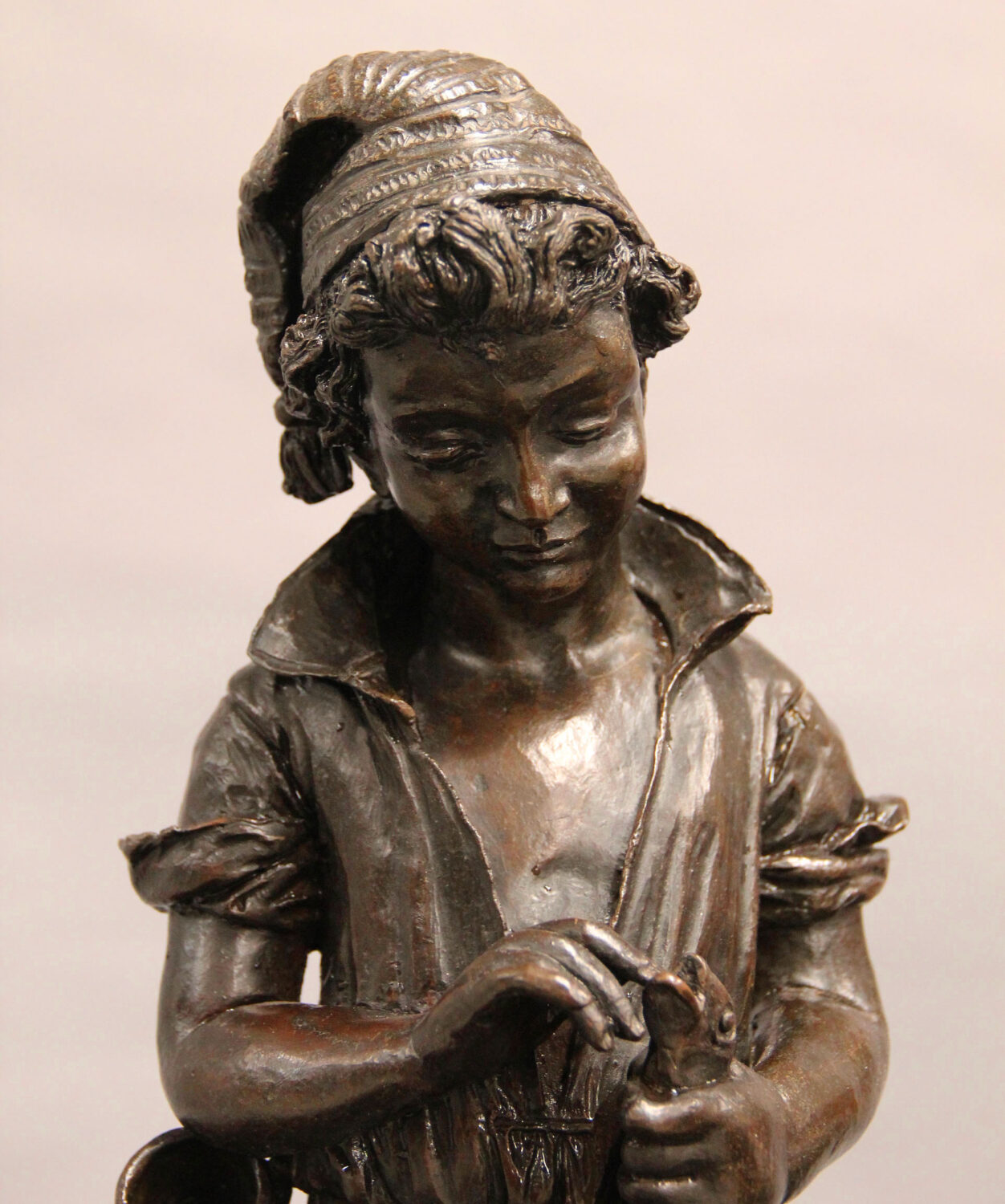 Late 19th Century Italian Bronze Sculpture of a Fishing Boy by Fabbrini - Image 2