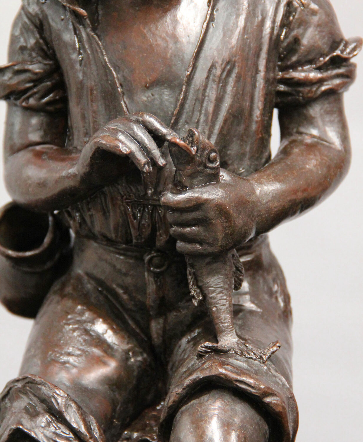 Late 19th Century Italian Bronze Sculpture of a Fishing Boy by Fabbrini - Image 3