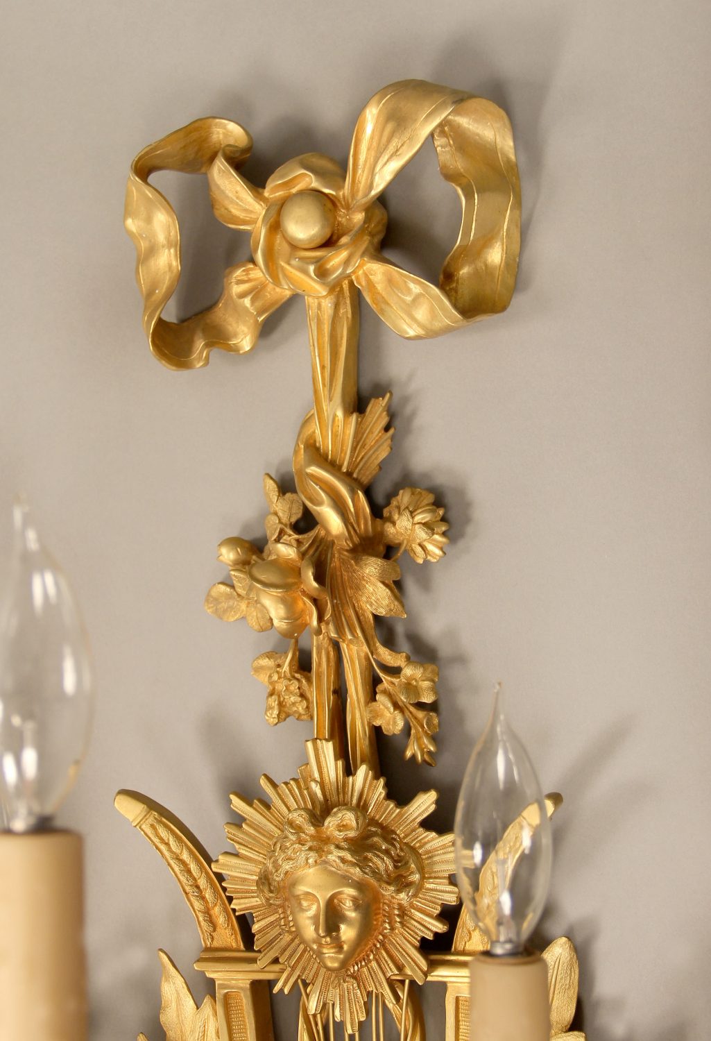 A Large and Elaborate Pair of Early 20th Century Gilt Bronze Five Light Sconces - Image 5