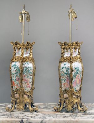 A Nice Quality Pair of Late 19th Century French Gilt Bronze Mounted Chinese Porcelain Lamps