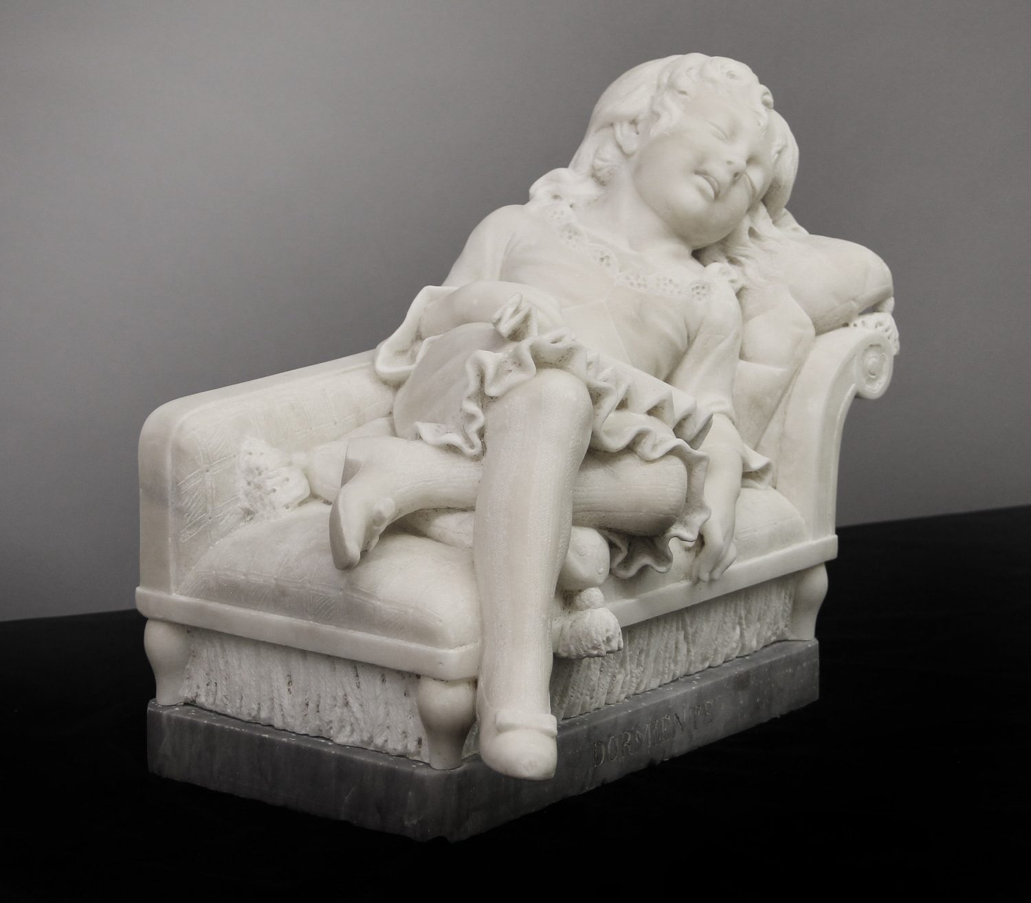 A Beautiful Late 19th Century Italian White Carrara Marble Entitled "Dormiente" By Prof Romanelli - Image 2