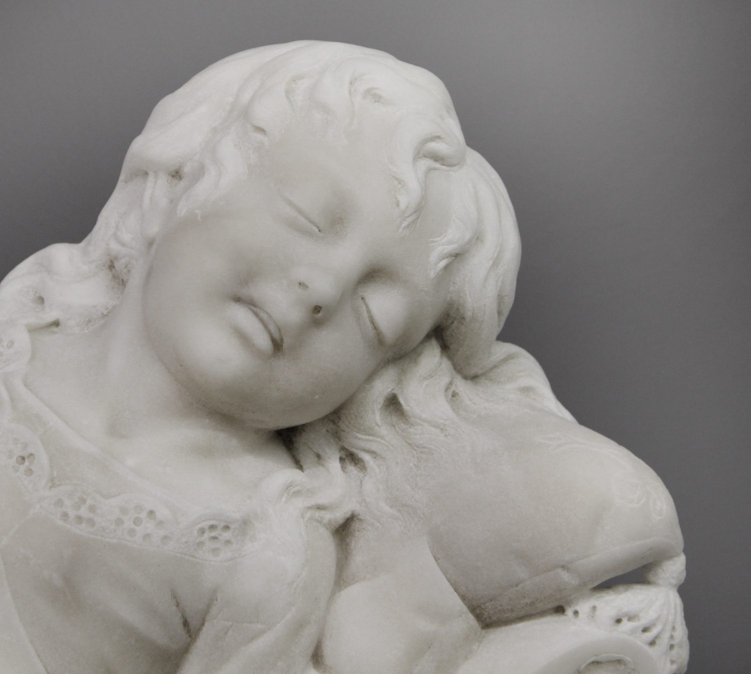 A Beautiful Late 19th Century Italian White Carrara Marble Entitled "Dormiente" By Prof Romanelli - Image 3