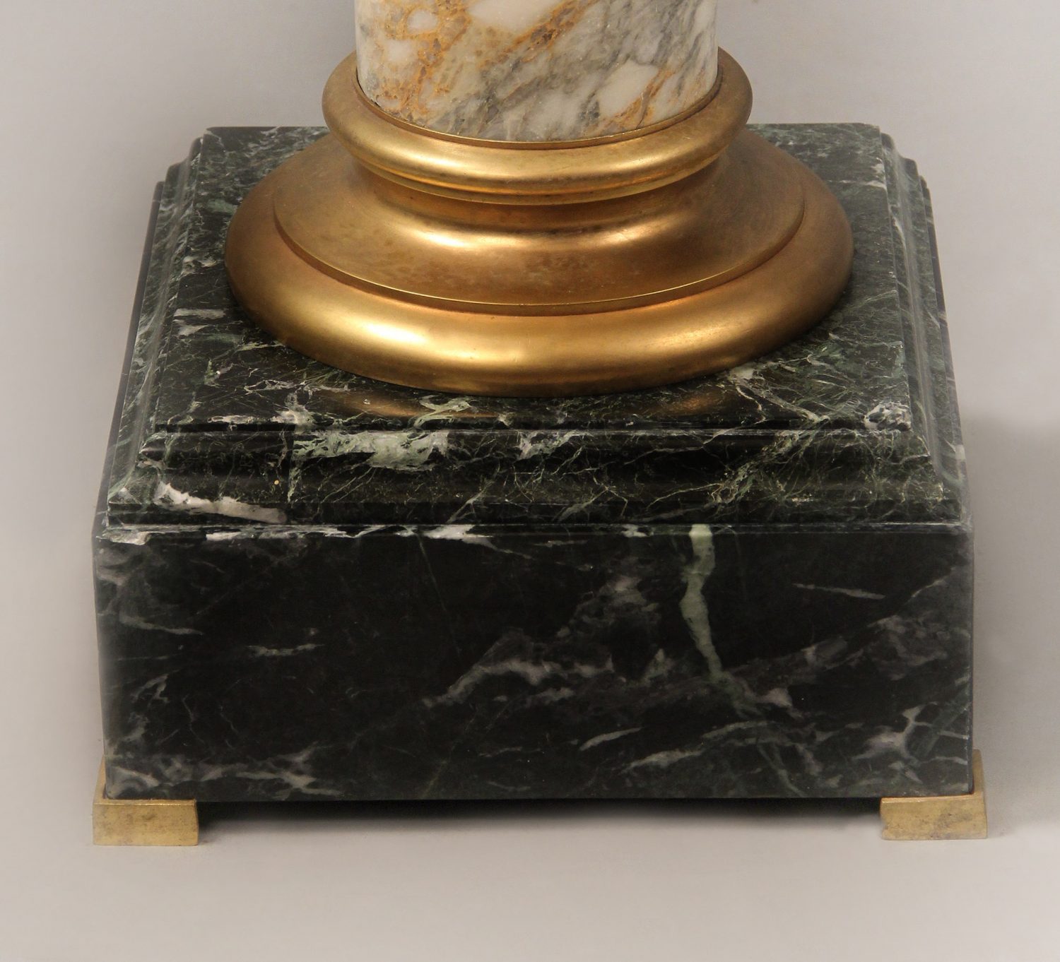 A Wonderful Late 19th Century Gilt Bronze Mounted Green and White Marble Pedestal - Image 4