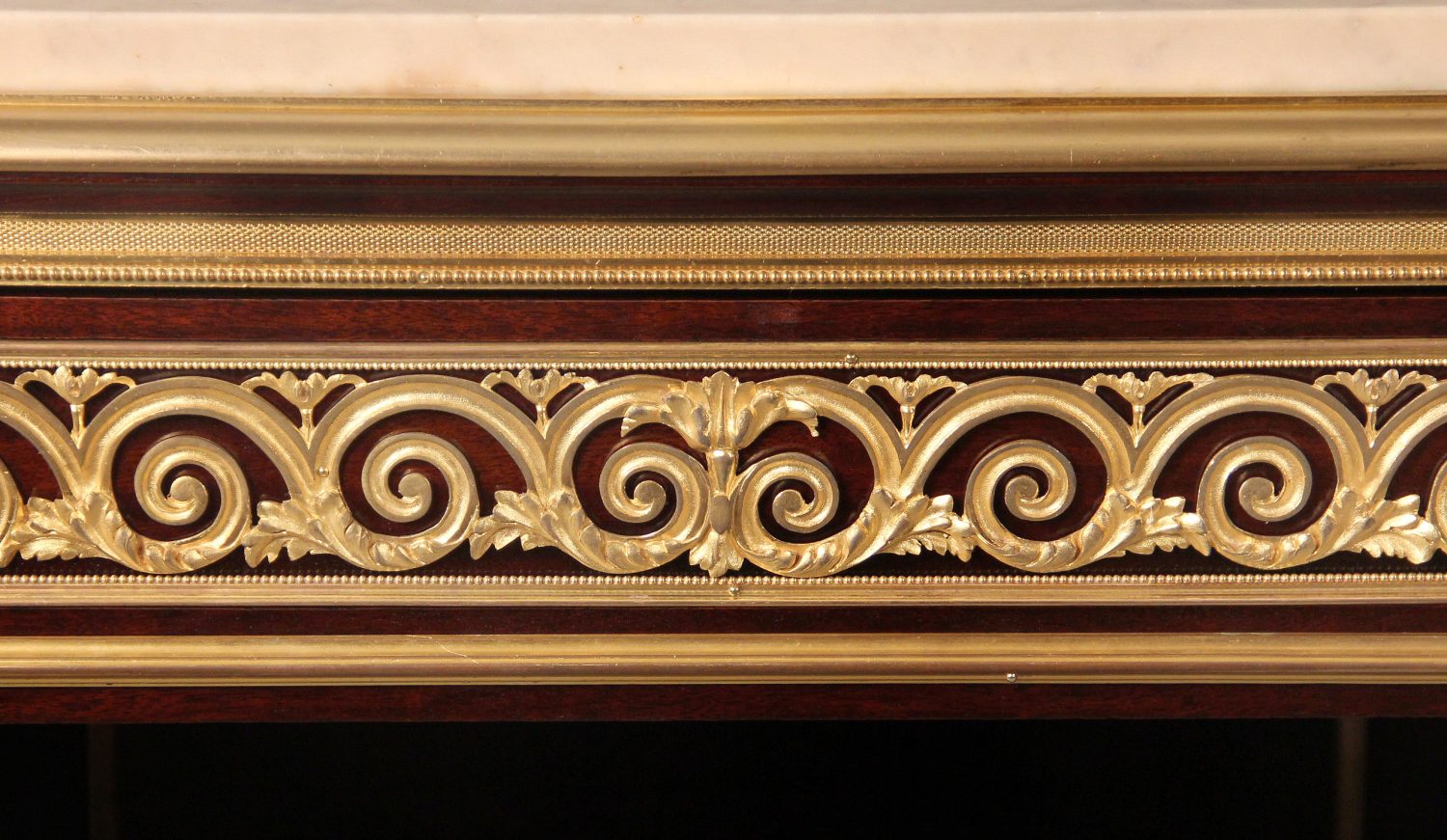 A Very Fine Late 19th Century Gilt Bronze Mounted Louis XVI Style Mahogany Three Tier Dessert Console / Server - Image 3