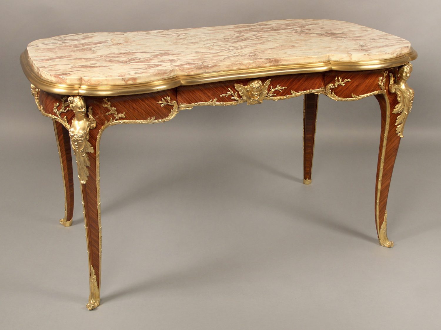 Superb Late 19th Century French Antique - Gilt Bronze Mounted Center Table by Francois Linke