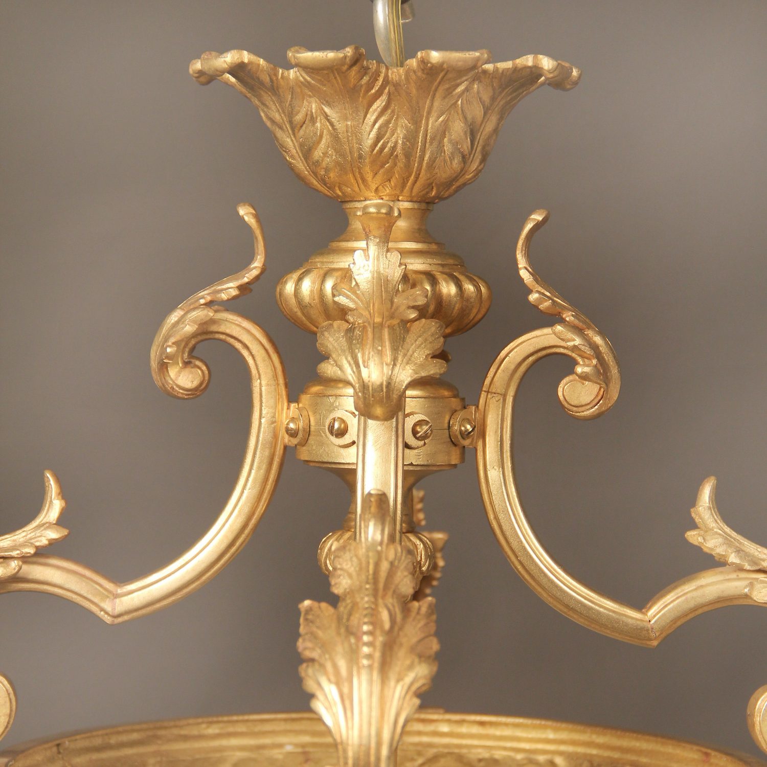 A Late 19th/Early 20th Century Gilt Bronze and Etched Frosted Glass Hall Lantern - Image 3