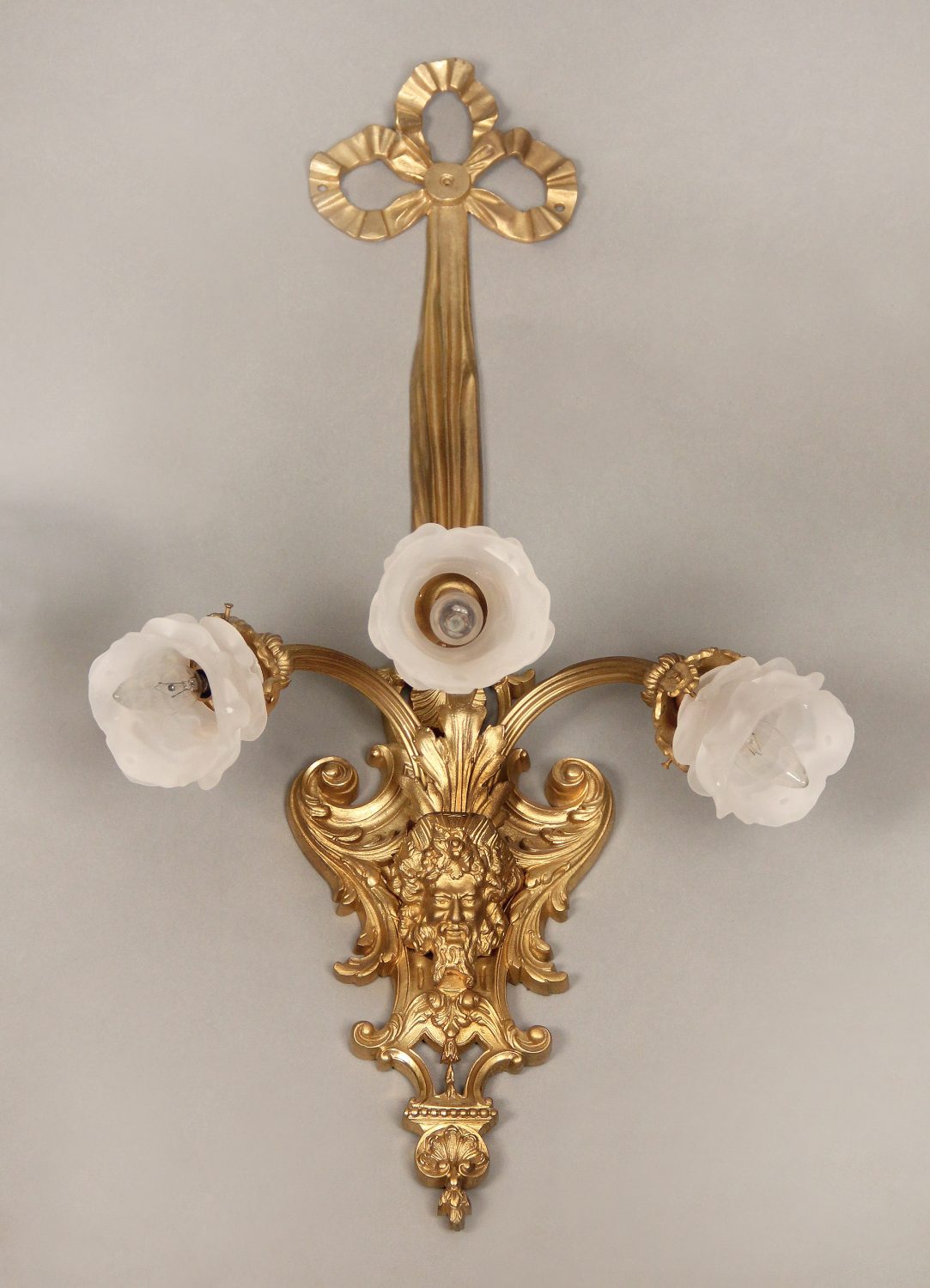 An Excellent Pair of Late 19th Century Gilt Bronze Three Light Sconces - Image 2