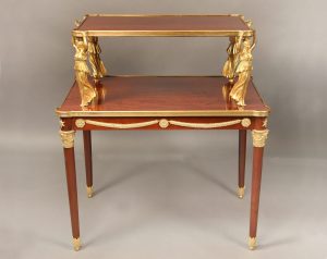 An Interesting Late 19th Century Gilt Bronze Mounted Empire Style Tea Table