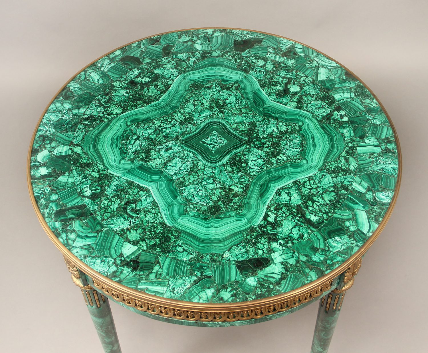 A Wonderful Late 19th Century Gilt Bronze Mounted Louis XVI Style Malachite Center Table - Image 3
