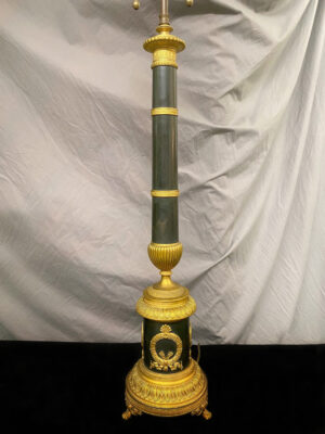 Late 19th Century Gilt and Patina Bronze Empire Style Lamp