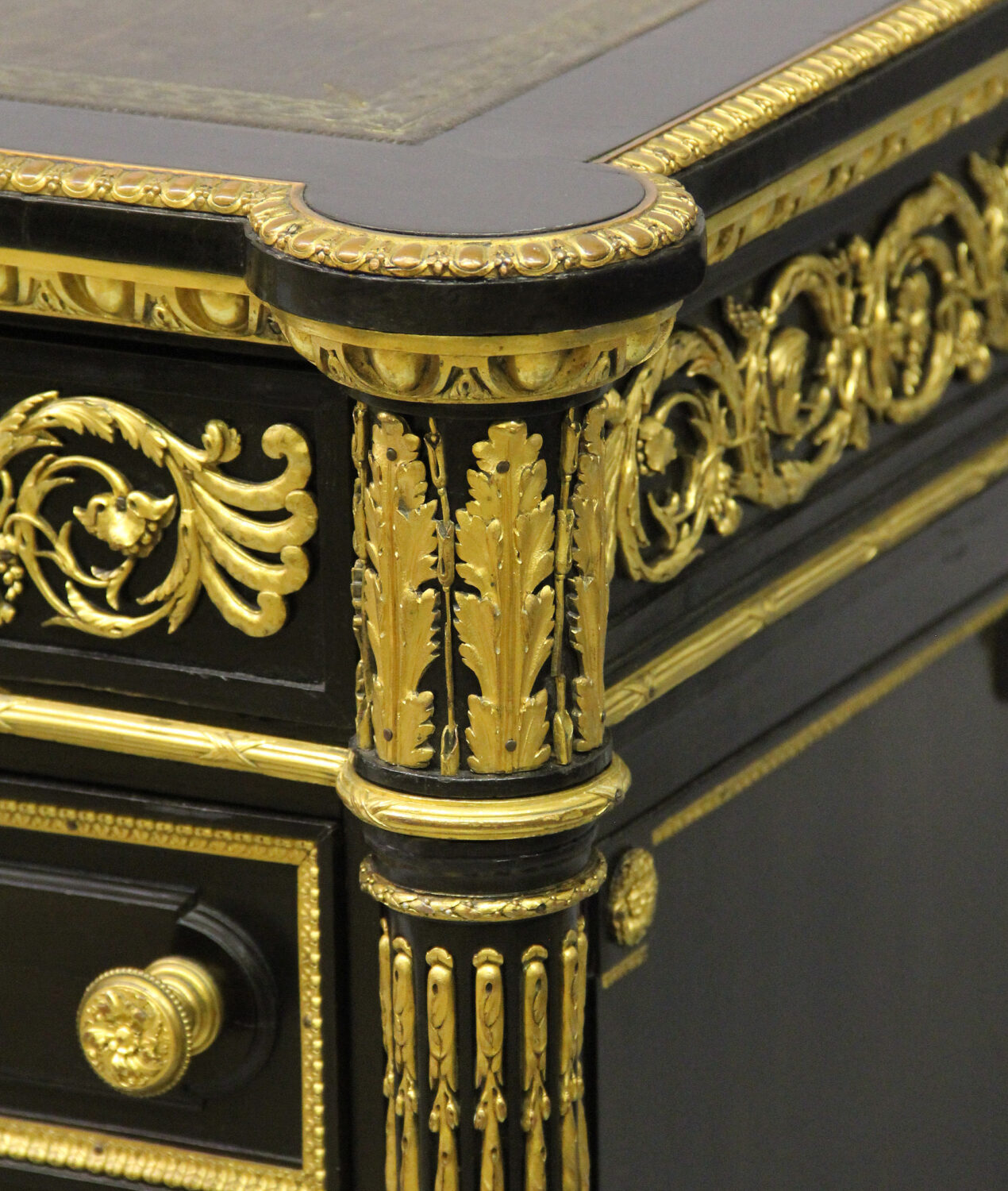An Exceptional and Unusual 19th Century Louis XVI Style Gilt Bronze Mounted English Partners Desk Made for the French Market - Image 7