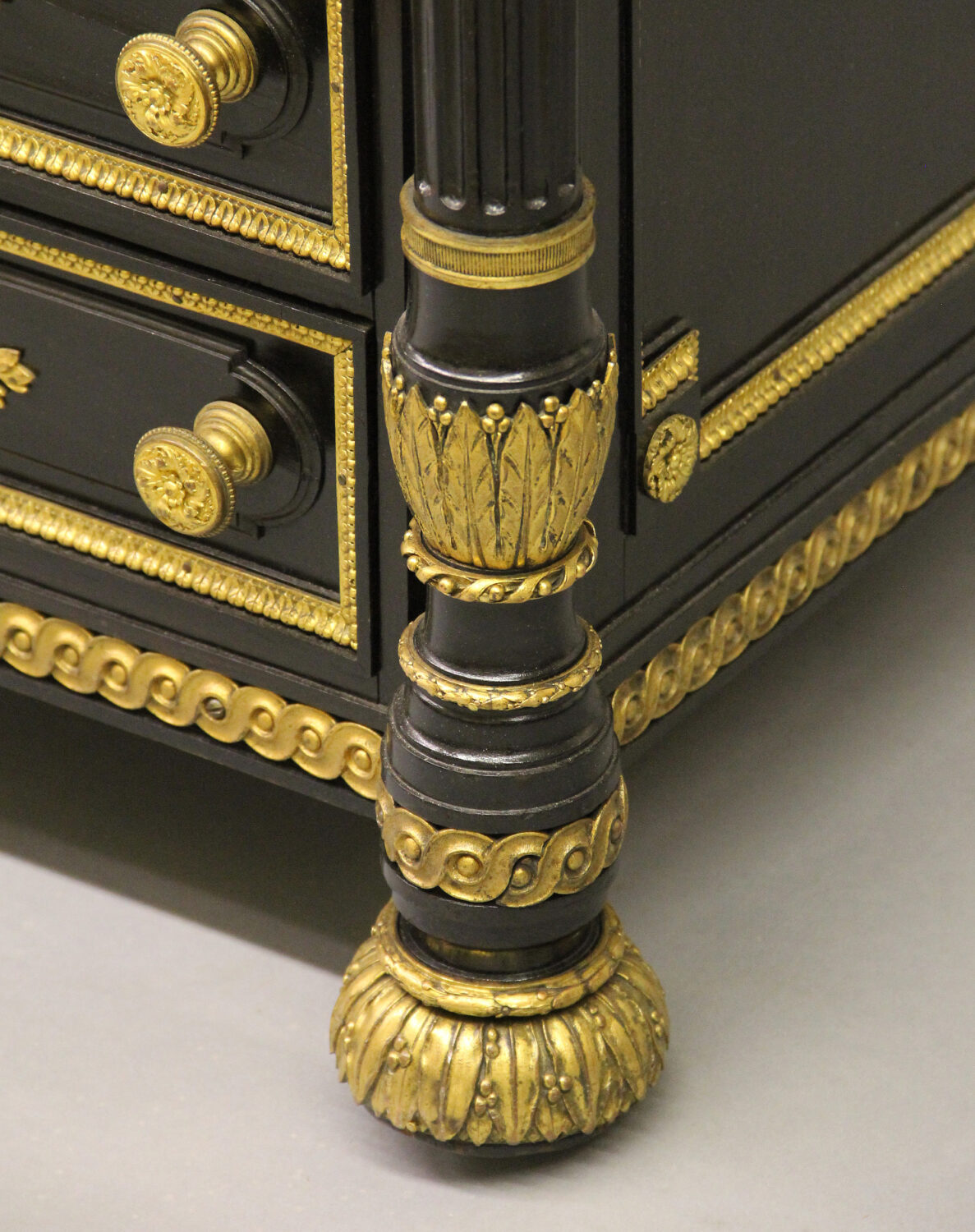 An Exceptional and Unusual 19th Century Louis XVI Style Gilt Bronze Mounted English Partners Desk Made for the French Market - Image 8