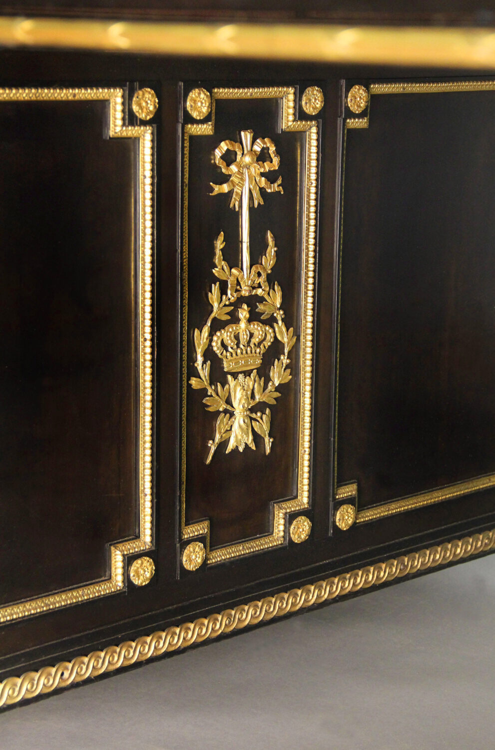 An Exceptional and Unusual 19th Century Louis XVI Style Gilt Bronze Mounted English Partners Desk Made for the French Market - Image 9