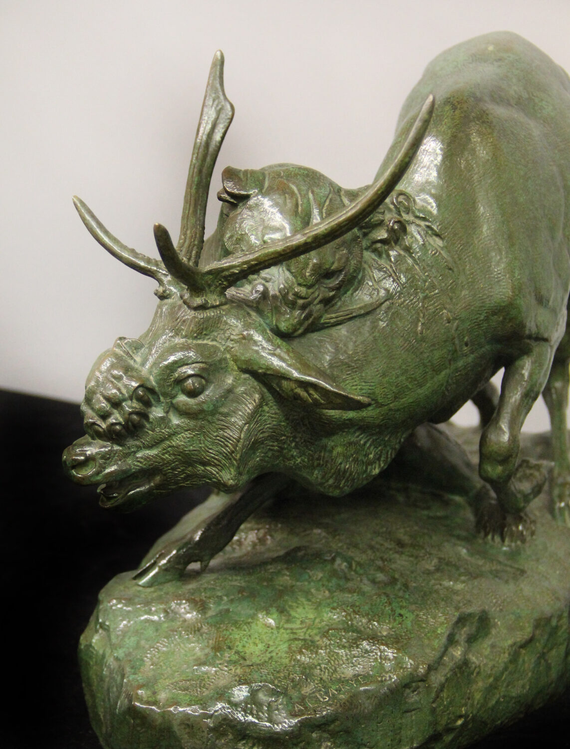 The Famous Bronze Sculpture Entitled "Panthère Saisissant Un Cerf" By Barye - Image 3