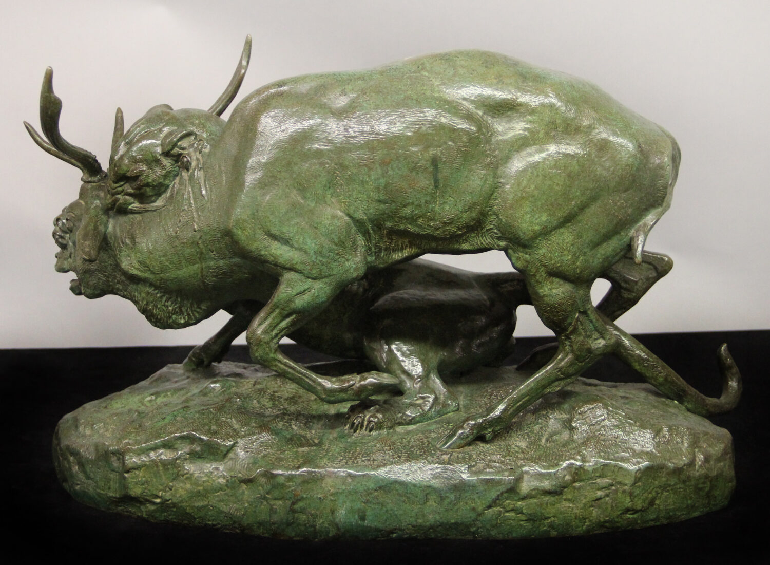 The Famous Bronze Sculpture Entitled "Panthère Saisissant Un Cerf" By Barye - Image 4