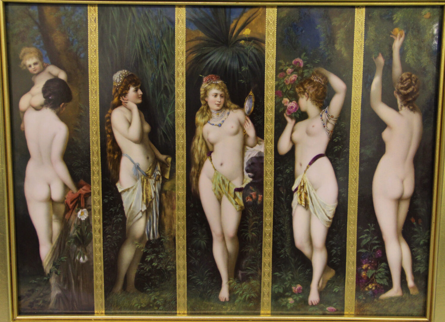 A Beautiful Late 19th Century Berlin K.P.M. - Vienna Style Porcelain Rectangular Plaque of the Five Senses - Image 2