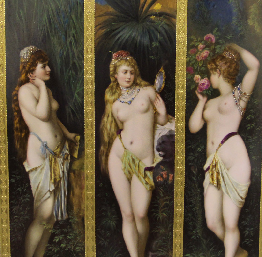 A Beautiful Late 19th Century Berlin K.P.M. - Vienna Style Porcelain Rectangular Plaque of the Five Senses - Image 5