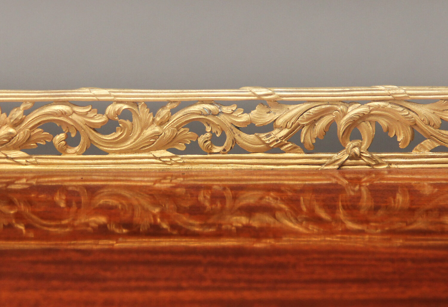 A Very Special and Palatial Early 20th Century Louis XV Style Gilt Bronze Mounted Mahogany and Bois Satine Parquetry Bureau a Cylindre By François Linke - Image 9