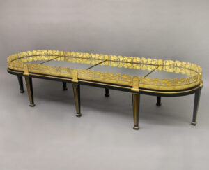 An Excellent Quality Mid 19th Century Gilt Bronze Four Piece Surtout De Table on Low Stands