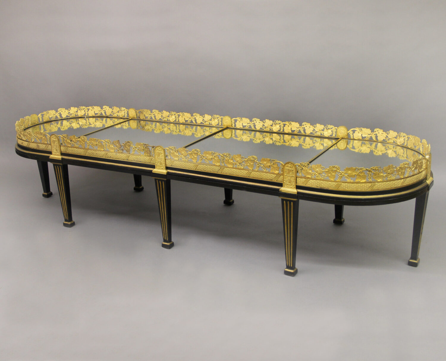 An Excellent Quality Mid 19th Century Gilt Bronze Four Piece Surtout De Table on Low Stands