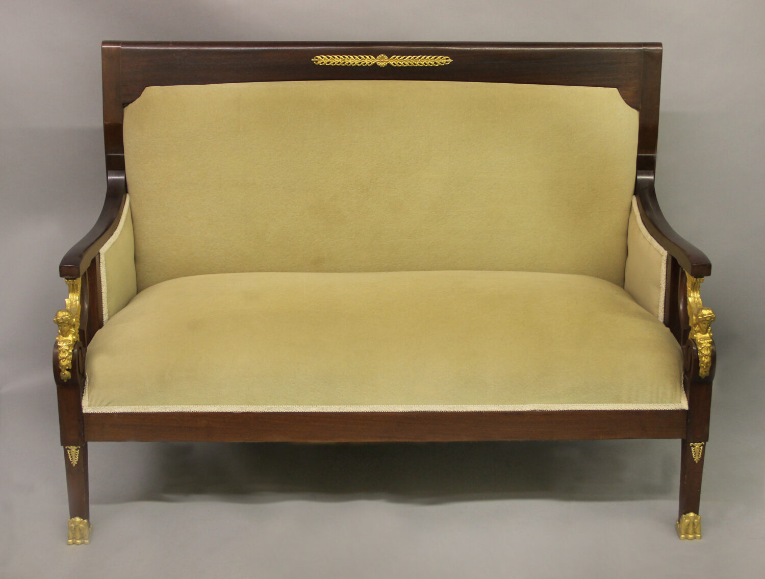 A Nice Late 19th / Early 20th Century Gilt Bronze Mounted Empire Style Three Piece Parlor Set - Image 2